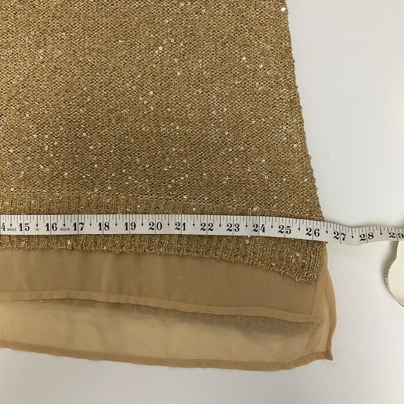 Alfani Gold Sequined Shimmer Scoop Neck Women's Elegant Plus Size Knitted Top - Picture 7 of 10